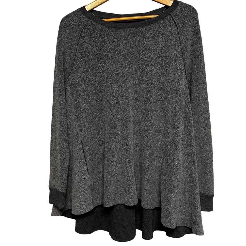 Aerie Just Add Leggings Gray Oversized Cozy Tunic Sweater Small Lightweight